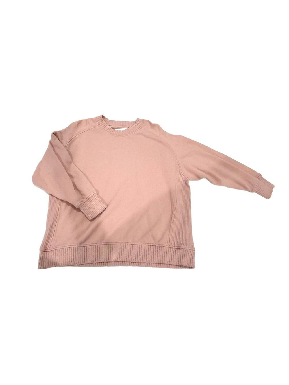 Aerie "Down to Earth" Oversized Crewneck Sweatshirt Baby Pink Medium Loungewear - Picture 2 of 9